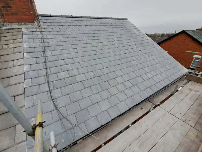 Slate roof installation